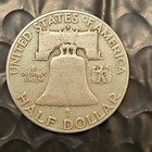 1954-s Franklin Half Dollar 50c 90  Silver - San Francisco Mint