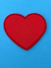 2  Red Heart Patches Embroidered Iron- sew-on Heart Patch Applique
