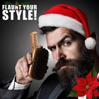 Beard Brush Kit  Comb And Set For Men - Natural Boar Small  Beige 