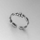 Womens Infinity Flower Adjustable Toe Ring Silver Tone White Gold Plated Fashion