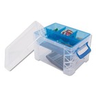 Advantus 37375 5 Sections Super Stacker Divided Storage Box - Clear blue New