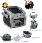 Dog Bike Basket  Expandable Soft-sided Pet Carrier Backpack With 4 Open Doors  4