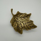 Vintage Brass Maple Or Oak Tree Leaf Ashtray Coin Tray Dish Key Dish