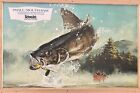 Vintage Schmidt Beer Smallmouth Bass Fishing Custom Wood Framed Bar Sign Print