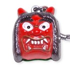 Japanese Akita Namahage Keychain Bell Oni Demon Devil 2face Head Hannya Lucky N3