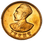 Ethiopia Cent  Ee1936  1944  Gem Unc haile Selassie lion Holding Cross free Ship