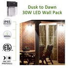 Led Wall Pack Light 30w 4050lm 5000k Dusk To Dawn Photocell ip65 Waterproof     