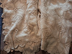 Vintage Estate Crocheted Tablecloth  Heavy  Ivory  96x60  Faults