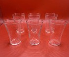 Vintage Set Of Clear Dimpled hammered Glass Double Shot Glasses 3oz Nice 