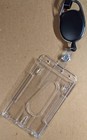 Hard Plastic Badge Holder  Clear Id Badge Name Card Holder With Easy Access-2 Pk