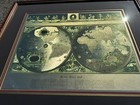 Blaeu Wall Map Gold Foil New Old World Framed Nautical Exploration Vtg Wall Art 