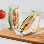 Karat 17oz Pet Tamper Resistant Hinged Sandwich Wedge Container  Clear - 200 Pcs