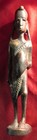 Old Tribal Benin Bronze Statue  Figure  With Shield 8 Inch Tall 1 77lb 