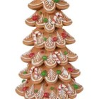 Christmas Glitter Gingerbread Tree Figurine Brown Red Holiday Decor 11  New