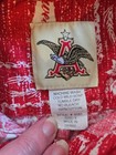 Rare Anheuser Busch Budweiser Shirt All Over Print Palms Ships Hawaiian Made L