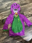 Vintage 1990s Barney The Dinosaur Vinyl Rain Coat With Life Like Tail And Hood 
