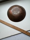 Vintage 50s Mid-century Green Enameled Solid Copper Lined Handmade Bowl 7 d X3 h