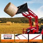 49  Universal Dual Tine Hay Bale Spear Loader Tractor Bucket Attachment 4000 Lbs