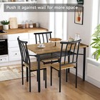 Dining Set Table With 4 Chairs Steel Frame Wood Top Dinette For Small Space