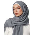Women Muslim Crinkle Hijab Scarf Soft Cotton Headscarf Islamic Hijab Shawls W   