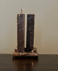 Vintage Nyc World Trade Center Cast Metal Bronze Souvenir Miniature Building