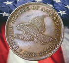 1838 Gobrecht Dollar Name Omitted Silver Plated Novelty Coin Modern Restrike Tok