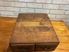 Vtg Antique Two  2  Drawer Oak Library Card Catalog Index File Cabinet Wood Box