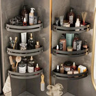 Corner Shower Caddy 3 Tier Bathroom Storage Shelf Organizer With 6 Hooks