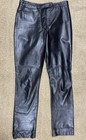 Maxima Wilsons Leather Size 10 Black Leather Pants Straight Leg Raw Hem Vintage