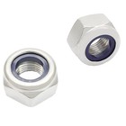 2pcs M14 X1 5mm Stainless Steel Nylon Insert Lock Nuts  Silver