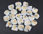 Rainbow Moonstone Rune Stone Set   Velvet Storage Pouch  25 Elder Futhark Runes 