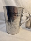 Vintage Hammered Aluminum Nasco Pitcher   6 Cup Set Italy Mid Century Modern 