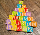 Wooden Alphabet Number Picture Blocks Complete Abc Set Lot Of 39  Learning Toy