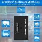 Usb Vga Kvm Switch For 2 Pc Sharing 1 Video Monitor And 3 Usb Devices Keyboar   