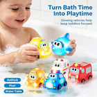 Baby Light Up Bath Toys  6 Pack Cars Bath Toys For Toddler   Kids Ages 1-3