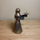Vintage Brass Copper Angel Holiday Candle Holders 6 5    Tall