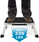 Folding Step Stool  Adjustable Step Stool With Non-slip Platform  330 Lbs