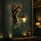 Vintage Lantern Wall Lamp Chain-hung Wall Lamp Decoration Goldentoned