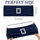 Vitalcozy 150 Pcs Spandex Chair Sashes With Square Buckle Slider Navy Blue 