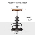 Antique Industrial Round Bottom Adjustable Height Cafe Coffee Retro Vintage S   