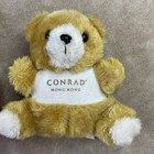 Conrad Bear Hong Kong Hotel Stuffed Animals Teddy  Memorabilia Lot Of 2