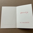 Vintage Mid-century Christmas Card Minimalist Tree Cardinals Art