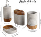 4-pcs Bathroom Accessories Set - Toothbrush Holder  Soap Dispenser  Tumbler