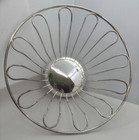 Silver Metal Wire Bowl Basket With Pedestal Round Fruit Vegetables Bread Decor