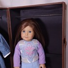 Large Vintage Tan brown Storage travel Trunk Case Set For 18  American Girl Doll