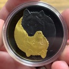 2021 Gilded Silver 1 Oz Coin     Black   Gold Grey Wolf      20 Royal Canadian Mint