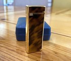 Vintage Colibri Electro-quartz Lighter Gold   Wood Tone Original Case
