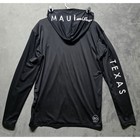 Maui And Sons Mens Black Texas Hooded Sun Shirt Rash Guard Upf 50  Large