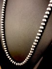 3mm Sterling Silver Navajo Pearls 20  Hook Eye Cone Necklace
