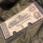 Confederate States Currency   5 Csa Civil War Five Dollars Rare  Canceled Note